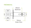 76mm Heavy Duty Tubular Deadbolt - PVD Brass - 2