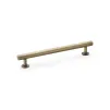 160mm Alexander and Wilks Round T-Bar Cupboard Pull Handle - Antique Brass - 1