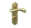 Valletta Lever on plate Door Handles Satin/Polished Brass - WC - 2