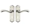 Valletta Lever on plate Door Handles Satin Nickel - Lock - 1