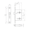 64mm (2 &frac12;") Residential Bathroom Lock- Matt Black - 2