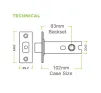 102mm Heavy Duty Tubular Deadbolt - Antique Brass - 2