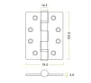 Ball Bearing Hinge Polished Chrome (4x3) - 2