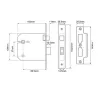 Union Heavy Duty Bathroom Lock 103mm (4") - Polished Brass - 2