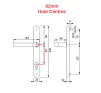 212mm 2 Screw Centres Door Handle. 92mm PZ. Black Aluminium - 2