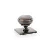 Alexander and Wilks Quantock Cupboard Knob on Square Backplate - Dark Bronze PVD - 1