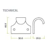 Architectural Sash Lift - Satin Chrome - 2