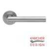 Rhodos Lever on Rose Door Handles - Karcher Satin Stainless Steel - 1