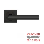 Rhodos Lever on Square Rose Door Handles - Karcher Cosmos Black