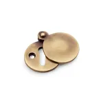 Alexander and Wilks Round Escutcheon with Harris Design Cover - Antique Brass