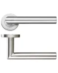 Mitred Lever on Rose Door Handles Stainless Steel