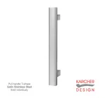 Karcher Square Pull handle T-shape Satin Stainless Steel - 800mm Centres