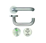 19mm Lift to Lock Return to Door Lever set - Grade 304
