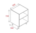 500mm Base Unit - Natural Grey