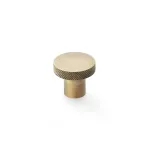 30mm Alexander and Wilks Hanover Knurled Circular Cupboard Knob - Antique Brass