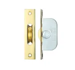 Sash Window Axle Pulley - 117 x 25mm - Polished Brass