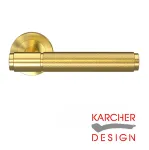 STUDIO SELECT ER90B Lever on Round Rose Door Handles - Karcher Satin Brass