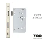 Din LIFT TO LOCK Bathroom Lock - 72mm c/c - backset 60mm - Stainless Steel