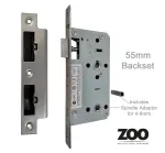 Din Bathroom Lock - 78mm c/c - backset 55mm - Stainless Steel