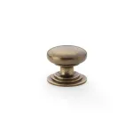 32mm Alexander and Wilks Waltz Cupboard Knob - Antique Brass