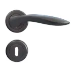 PIETA Lever on rose Door Handles Matt Black Nickel