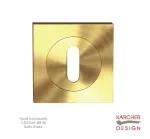 Square Karcher Keyhole Escutcheon Satin Brass