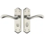 Valletta Lever on plate Door Handles Satin Nickel - WC