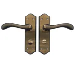 Valletta Lever on plate Door Handles Mahogany - WC