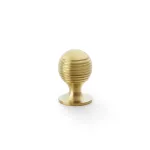25mm Alexander and Wilks Caesar Cupboard Knob on Round Rose - Satin Brass PVD