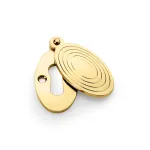 Alexander and Wilks Ellipse Escutcheon with Christoph Design Cover - Unlacquered Brass