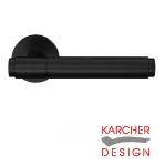 STUDIO SELECT ER90B Lever on Round Rose Door Handles - Karcher Cosmos Black