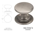38mm Rioghal Cabinet door knob - Antique Pewter