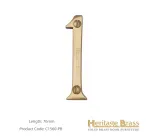 Heritage Brass Numeral 76mm (3") Polished Brass