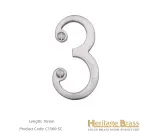 Heritage Brass Numeral 76mm (3") - Satin Chrome