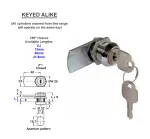 KEYED ALIKE Cylinder cam lock straight cam 180 °
