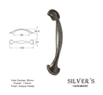 Latch Bow Cupboard Handle Antique Pewter 96mm C/C