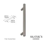 T-Bar Cupboard Handle Brushed Nickel - 156mm C/C