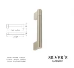 Chelsea Cupboard Handle Brushed Nickel 128mm C/C