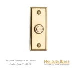 Heritage Brass Oblong Bell Push Polished Brass