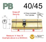 40/45 Euro Profile Double Cylinder  - PB Keyed to Differ