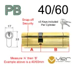 40/60 Euro Profile Double Cylinder  - PB Keyed to Differ