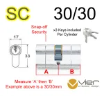 30/30 Euro Profile Double Cylinder  - SC - Keyed to Differ