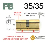 35/35 Euro Profile Double Cylinder  - PB Keyed to Differ