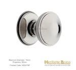 Heritage Brass Round Centre Door Knob Polished Nickel