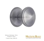 Heritage Brass Round Centre Door Knob Satin Chrome