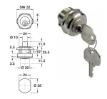Push-Button Cylinder Lock for Metal Doors 1-10mm