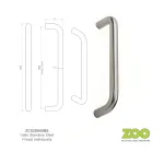 19mm x 600mm Zoo D-BAR Pull Handle Satin Stainless Steel