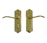 Torino Lever on plate Door Handles Polished Brass - WC
