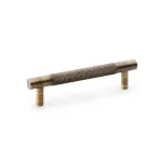 96mm Alexander and Wilks Brunel Knurled T-Bar Cupboard Pull Handle - Antique Brass