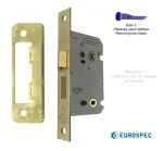 64mm (2 ½") Residential Bathroom Lock - Electro Brass